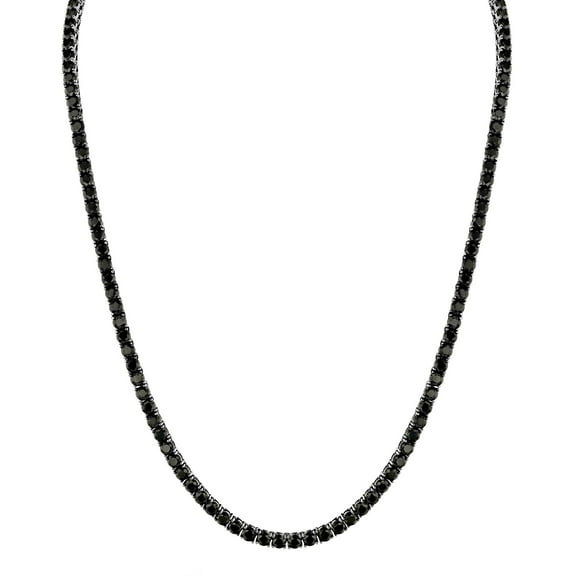 Men's Gemstone Tennis Necklace in Sterling Silver