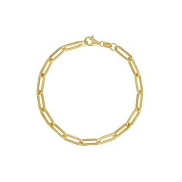 High-Polish Paperclip Chain Bracelet in 14K Yellow Gold