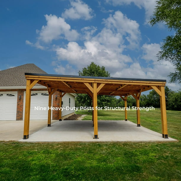 Backyard Discovery 20' x 20' Kingsport Cedar Carport/Gazebo