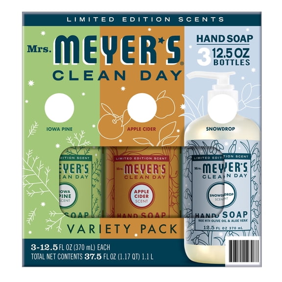 Mrs. Meyer’s Limited Edition Falliday Hand Soap, Iowa Pine, Apple Cider, Snowdrop, 12.5 fl. oz., 3 pk.