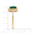 thumbnail image 5 of Lab Created Emerald Cut Gemstone & Diamond Ring in 14K Gold, 5 of 7