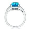 thumbnail image 3 of Emerald Cut Gemstone & 0.14 CT. T.W. Halo Diamond Ring in Sterling Silver, 3 of 5