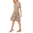thumbnail image 1 of Bila Women's Floral Paisley Short Tiered Dress, 1 of 5