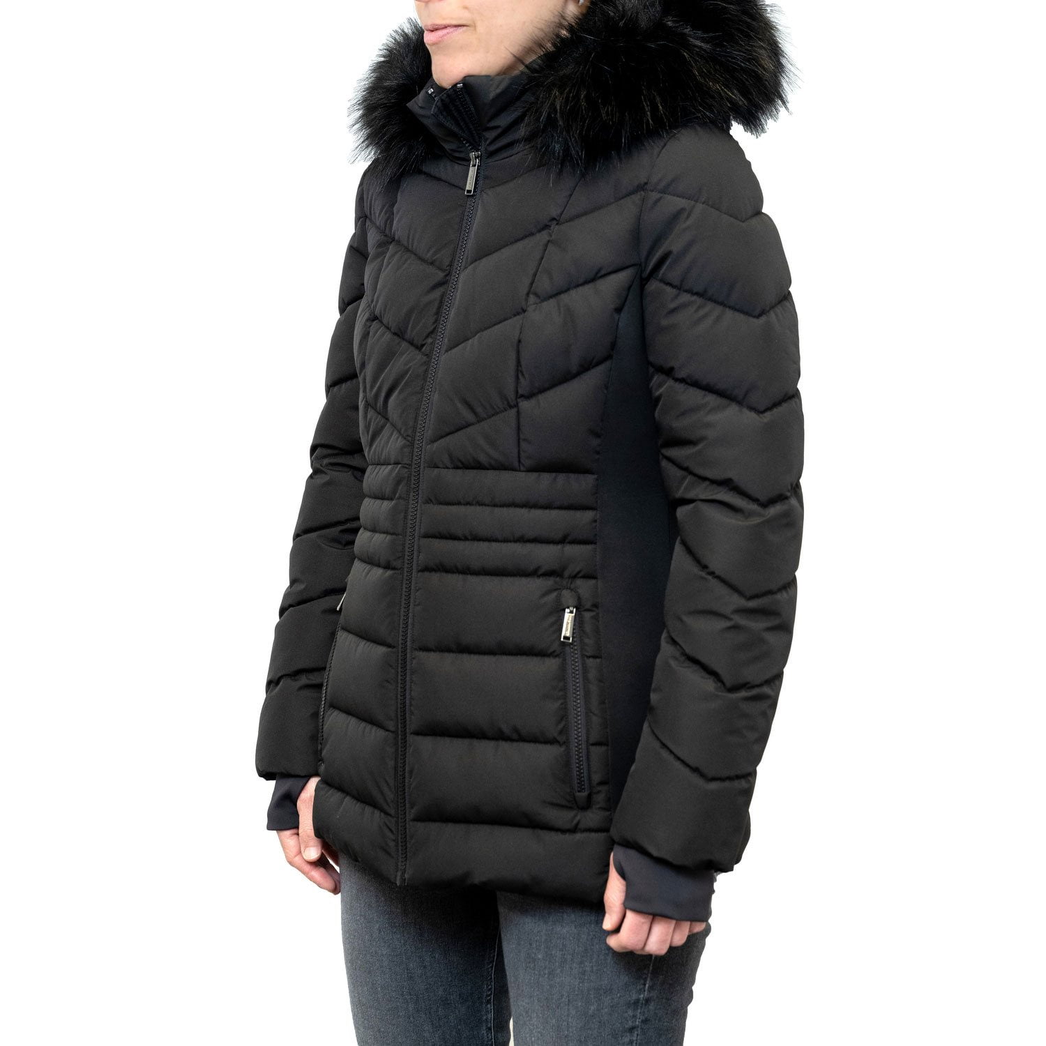 London Fog Women's Faux Fur Puffer Jacket