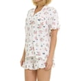 thumbnail image 2 of Betsey Johnson Women's Short Sleeve & Ruffle Short Pajama Set, 2 of 6