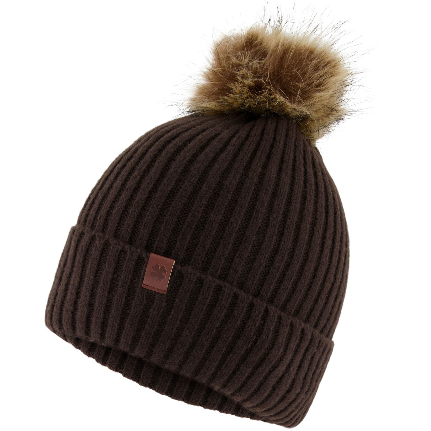Lucky Brand Cream and Burgundy Scarf and Beanie Pom Pom Hat Set Lucky Brand Women main image 3