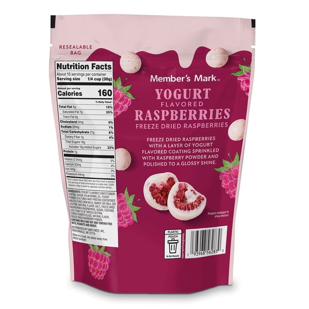 Member's Mark Yogurt Flavored Freeze Dried Raspberries, 16 oz