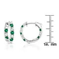 thumbnail image 4 of Lab Created Gemstone Huggie Hoop Earrings in Sterling Silver, 4 of 6