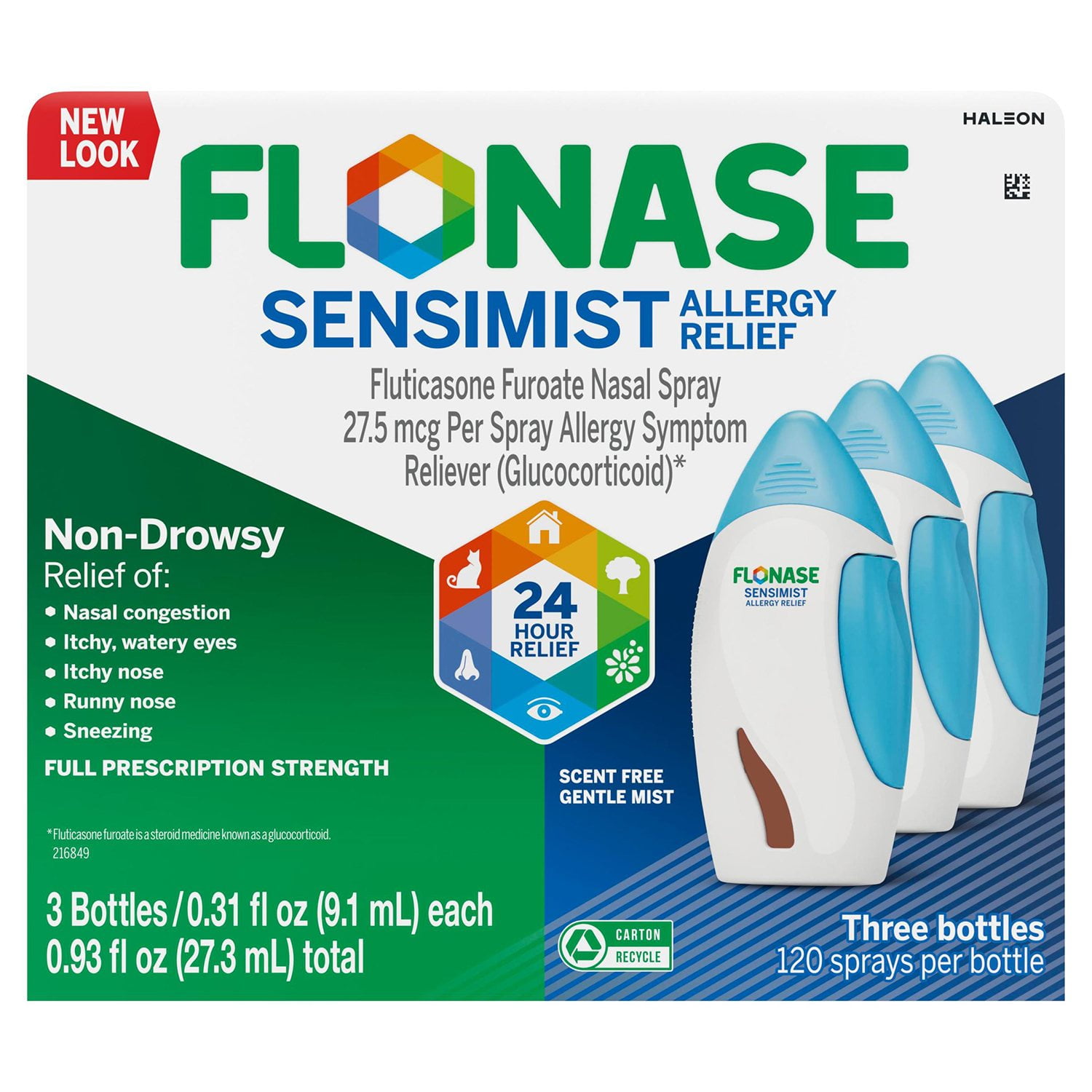 Flonase Sensimist Allergy Relief Nasal Spray, 120 Sprays, pk
