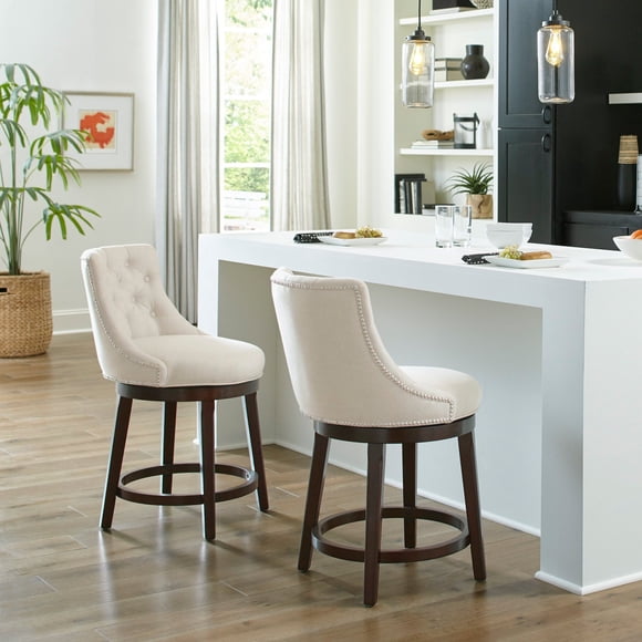HH2 Home Halbrooke Wood Swivel Bar Stool or Counter Stool