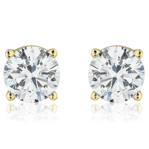 Round Diamond Studs in 18K Gold