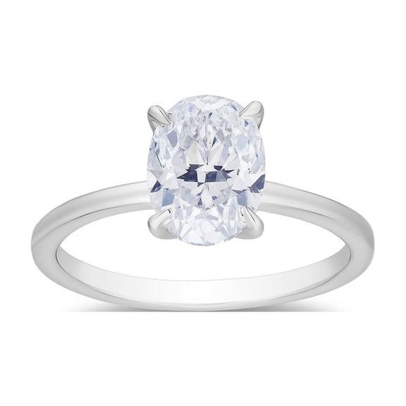 Oval Cut Solitaire Diamond Ring in 18K Gold