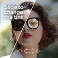 thumbnail image 6 of CHAMELO Lifestyle Veil Slider HVL Cat-Eye Smart Sunglasses, Glossy Black Frame with Smoke Lenses | Adjustable Electronic Tint, Fashion Lifestyle Eyewear, Polarized UV Protection, 6 of 9
