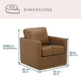 thumbnail image 2 of Cole & Rye Modern Farmhouse Leather Swivel Accent Chair, 2 of 11