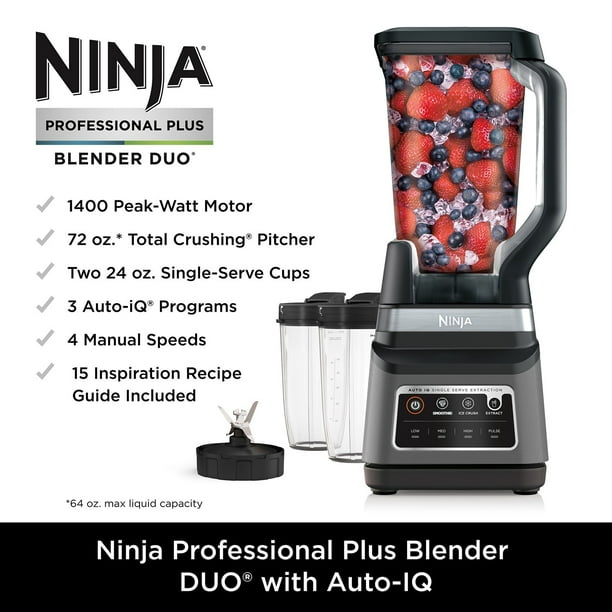Ninja Professional Plus DUO ブレンダー Ninja Professional Plus Blender DUO with Auto-iQ, 1400 Watts