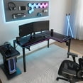 thumbnail image 5 of L-Shaped 60" x 40" Glass LED Gaming Desk, 5 of 10