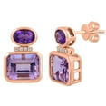 thumbnail image 1 of Amethyst and Pink Amethyst Stud Earrings in 14K Gold, 1 of 3