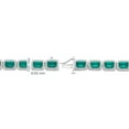 thumbnail image 4 of Emerald Cut Lab Created Gemstone Halo Tennis Bracelet in Sterling Silver, 4 of 5