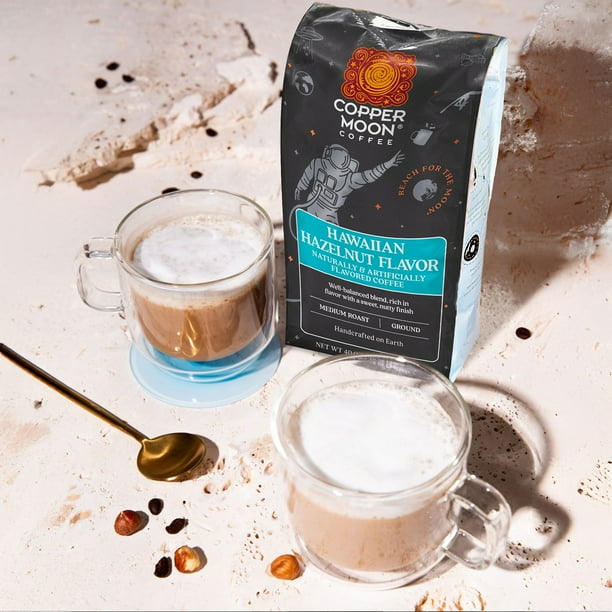Copper Moon Coffee Medium Roast Ground Coffee, Hawaiian Hazelnut