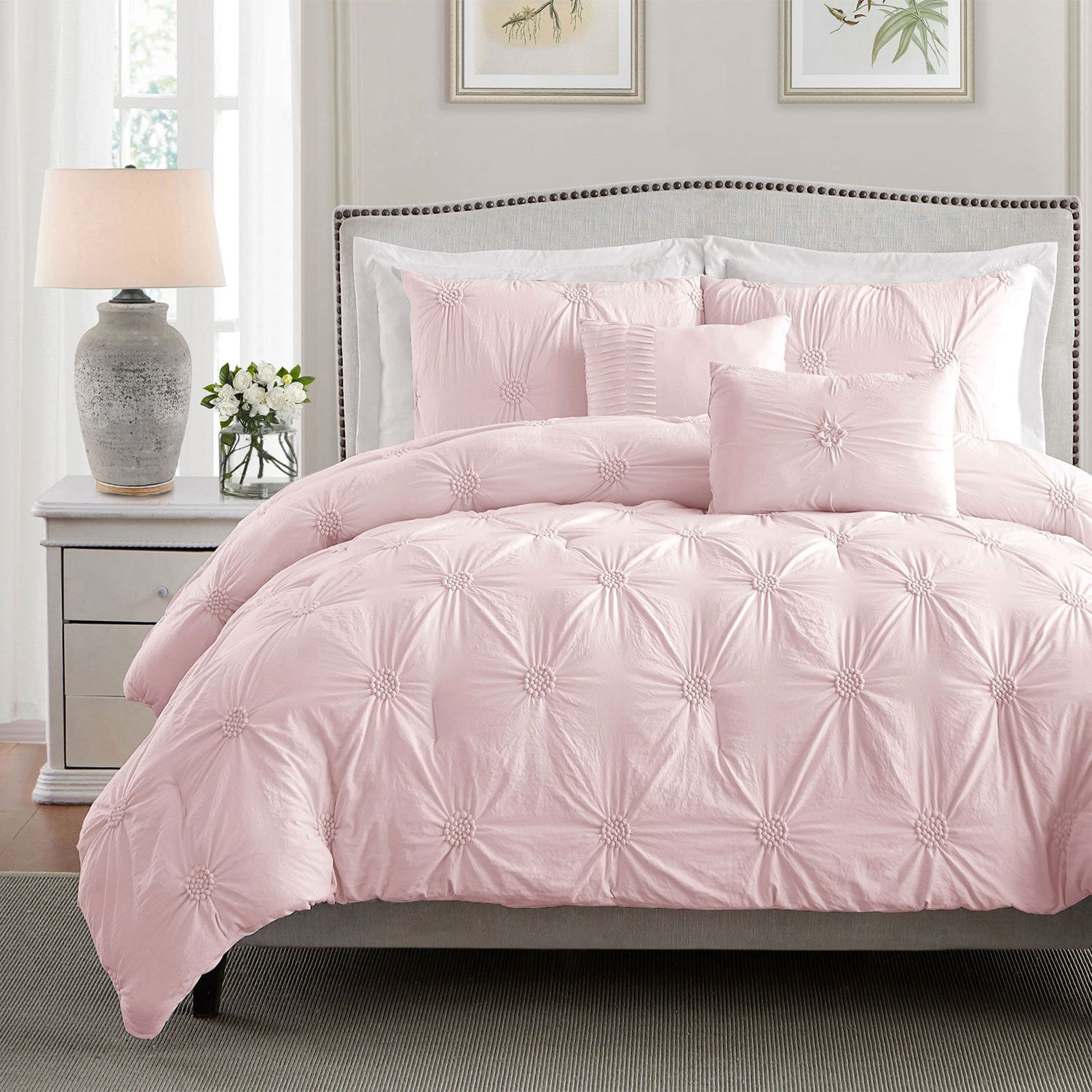 ★希少★極美キルテッドメイプル★美ココボロ★Jim Baxter★カスタムキュー Ultra Plush Floral Pintuck Comforter Set, Assorted Sizes