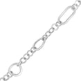 thumbnail image 4 of High Polish Abstract Oval & Round Mix Link Necklace in Sterling Silver, 4 of 8
