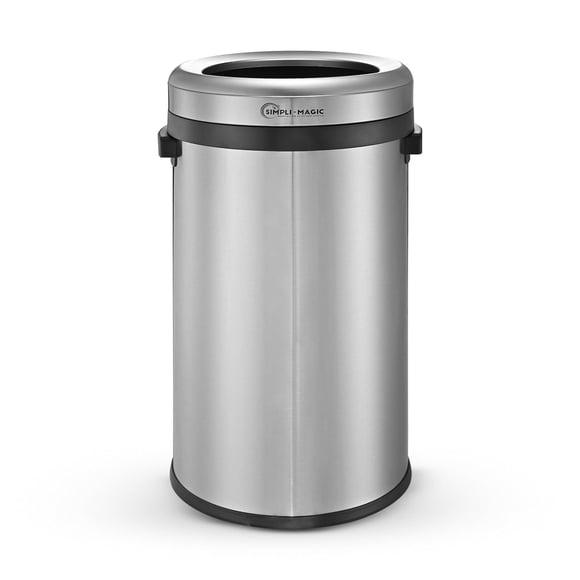 Simpli-Magic 80 Liter/21 Gallon Open Top Trash Can, Commercial Grade, Stainless Steel