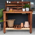 thumbnail image 1 of Backyard Discovery 47" Acacia Wood Garden Potting Bench & Serving Bar w/ Shelf, 1 of 9