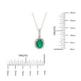 thumbnail image 4 of Oval Cut Genuine Gemstone & 0.11 CT. T.W. Diamond Halo Pendant Necklace in 14K Gold, 4 of 4