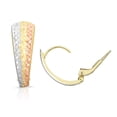 thumbnail image 2 of Sparkle Diamond Cut Huggie Earrings in 14K Tri-Color Gold, 2 of 4