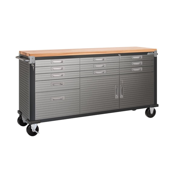 Seville Classics UltraHD 11 Drawer Rolling Workbench, 77" W x 20" D x 37.5" H