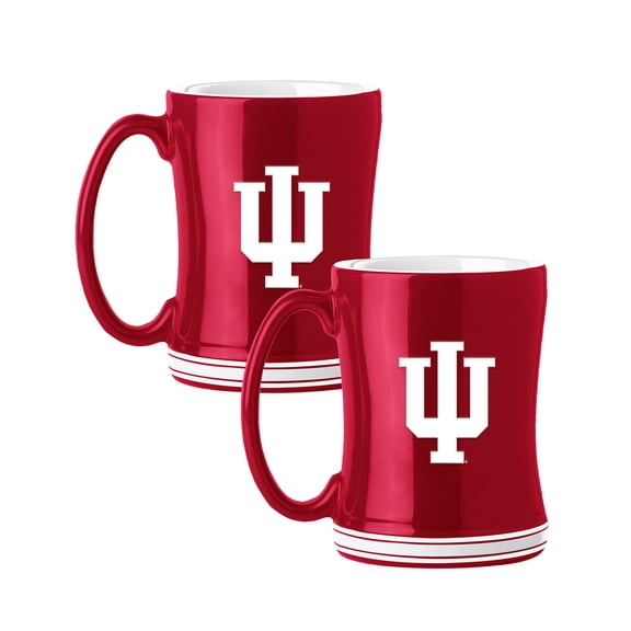 Logo Brands Indiana Hoosiers 14oz Relief Mug Set