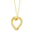 thumbnail image 3 of Open Heart Diamond Cut Pendant Necklace in 14K Gold, 3 of 5