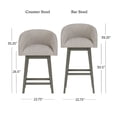 thumbnail image 4 of HH2 Home Upholstered Barrel Back Wood Adjustable Height Swivel Bar Stool, 4 of 19