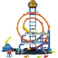 thumbnail image 1 of Hot Wheels Mega Loop Garage Playset with 1 Die-Cast Toy Car & 1 Toy Helicopter, 1 of 6