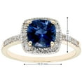 thumbnail image 3 of Cushion Cut Gemstone & 0.18 CT.T.W. Halo Diamond Ring in 14K Gold, 3 of 4