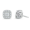 thumbnail image 5 of 0.50 CT. T.W. Princess Cut Halo Diamond Stud Earrings in 14K Gold, 5 of 7