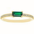 thumbnail image 1 of Baguette Cut Gemstone and 0.10 CT. T.W. Diamond Ring in 14K Gold, 1 of 4