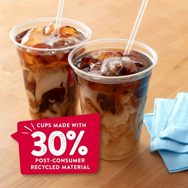 16 oz plastic cups with lids walmart 50 Sets of 16 oz Crystal Clear Plastic Cups With Dome Lids main image 0
