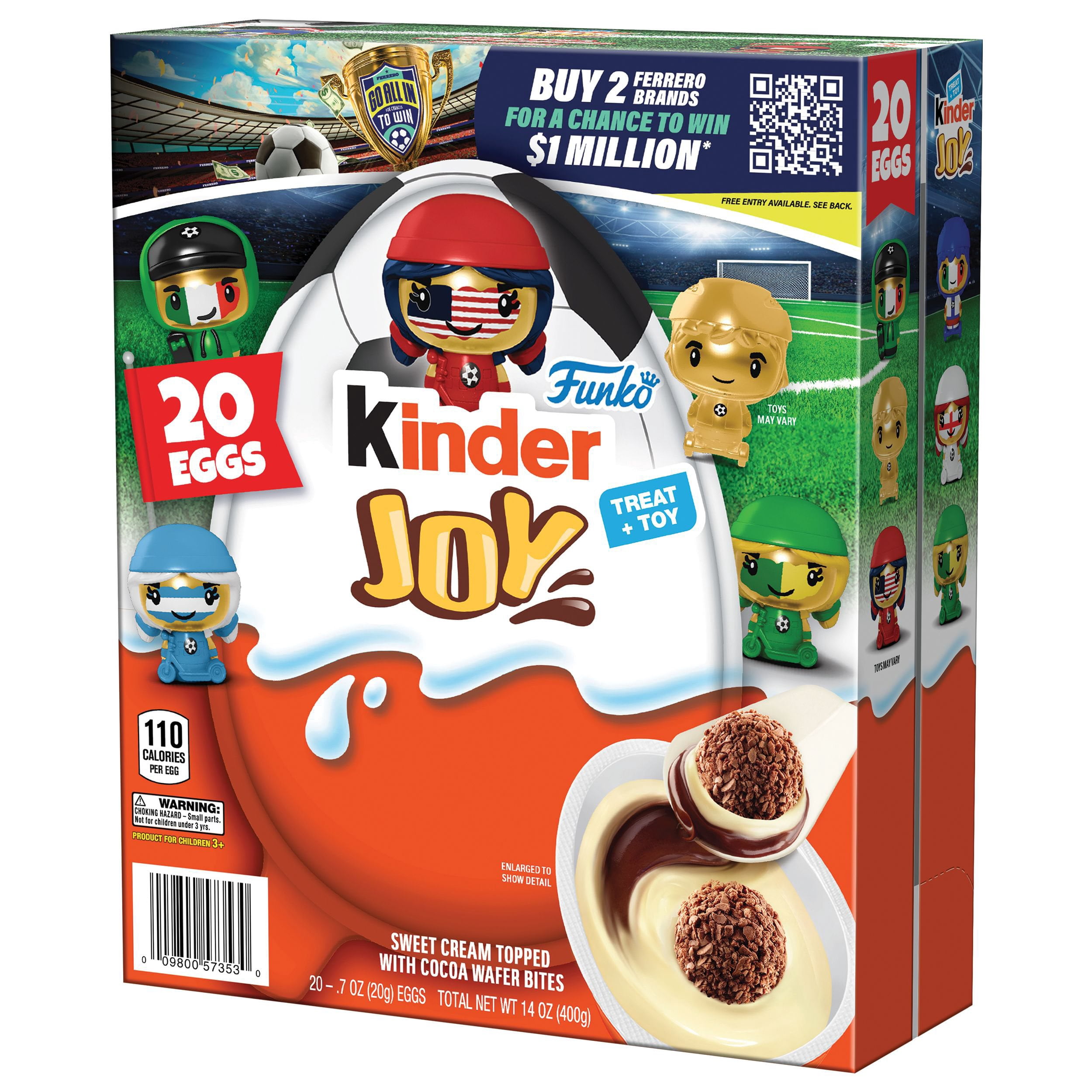 Kinder Joy Funko Pop Soccer Chocolate Surprise Egg, 0.7 oz., 20 ct