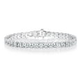 thumbnail image 1 of Lab Created White Sapphire Gemstone Tennis Bracelet in Sterling Silver, 1 of 5