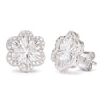 thumbnail image 2 of Diamond Cut Halo Flower Stud Earring in 14K Gold, 2 of 4