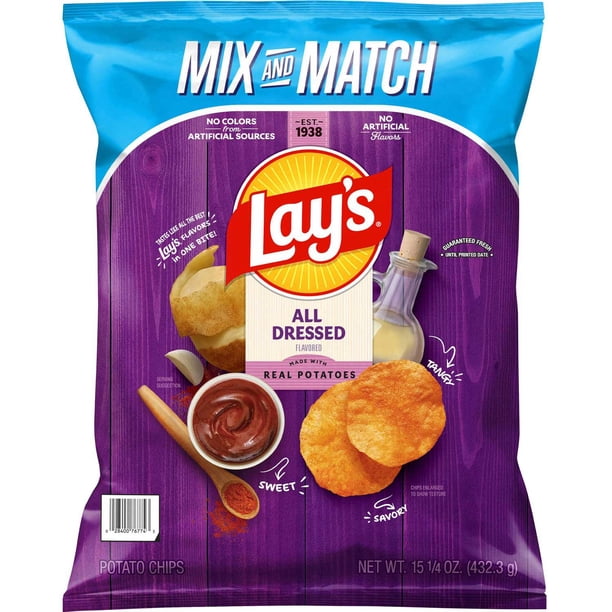 Lay's All Dressed Potato Chips, 15.25 oz. Lay's All Dressed Potato Chips, 15.25 oz.