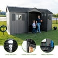 thumbnail image 3 of Lifetime 15' x 8' Dual Entry Outdoor Storage Shed, Gray, 3 of 12