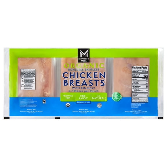 Member's Mark Organic Boneless and Skinless Chicken Breasts, priced per pound
