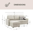 thumbnail image 4 of Lincoln Fabric Reversible Storage Sectional with Pullout Bed, Assorted Colors, 4 of 9