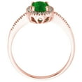 thumbnail image 4 of Oval Cut Gemstone and 0.15 CT. T.W. Halo Diamond Ring in 14K Gold, 4 of 5