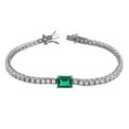 thumbnail image 3 of Lab Created Gemstone & White Sapphire Tennis Bracelet in Sterling Silver, 3 of 7