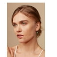 thumbnail image 3 of Oval Cut Genuine Gemstone and 0.16 CT. T.W. Diamond Dangle Earrings in 14K Gold, 3 of 4