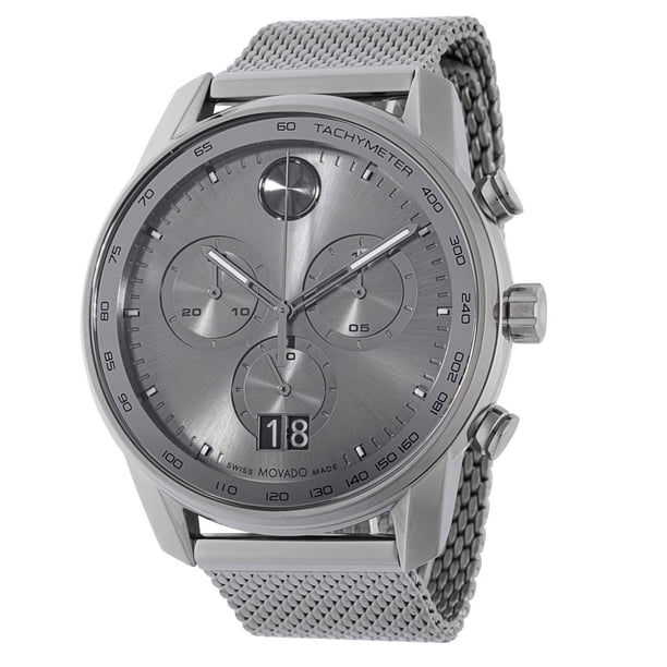 Movado Bold Quartz Analog Silver Mesh Bracelet, 48mm  display picture 2