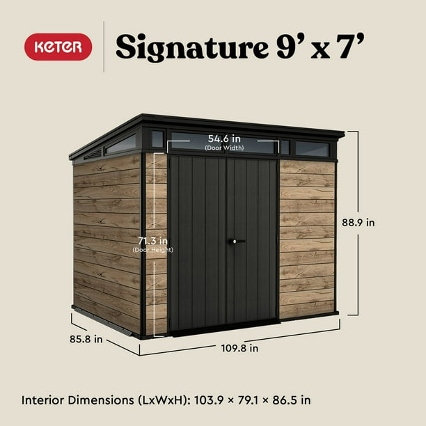 Keter 9' x 7' Signature Collection Resin Outdoor Shed - Samsclub.com